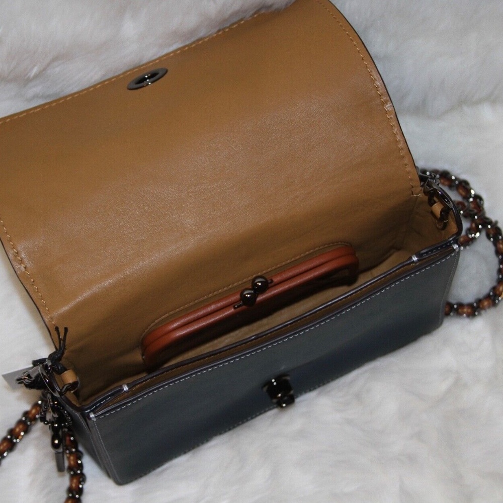 RARE! COACH 1941 Ostrich Dinky 24 Crossbody Bag Leather Purse Handbag - Picture 9 of 12